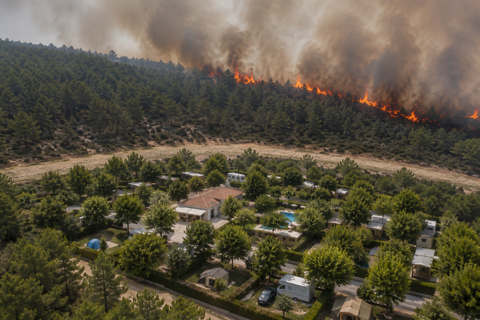 Camping en interfaz urbano-forestal con medidas de protección preventiva frente a incendios forestales