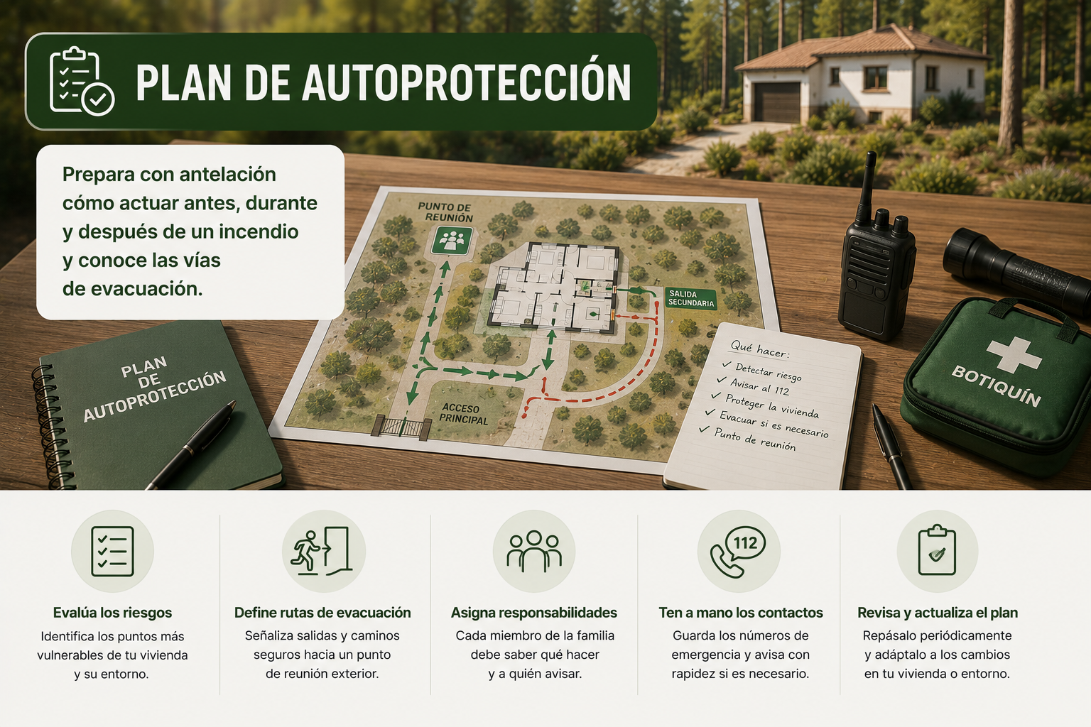 Plan de autoprotección y evacuación de una vivienda frente a incendios forestales