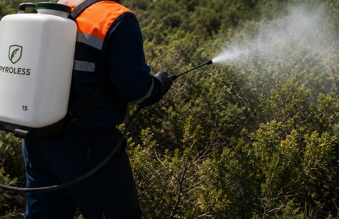 Aplicación preventiva de PYROLESS sobre vegetación forestal